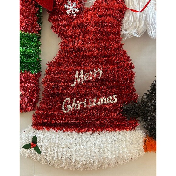 Lot of 8 Sparkly Tinsel Christmas Holiday Hanging Decor Gingerbread Man Penguin - Picture 5 of 10